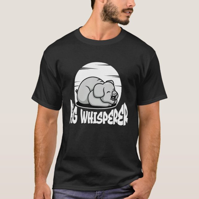 Camiseta Pig Whisperer, Hog Lover, Cute Farmer, Funny Anima (Anverso)