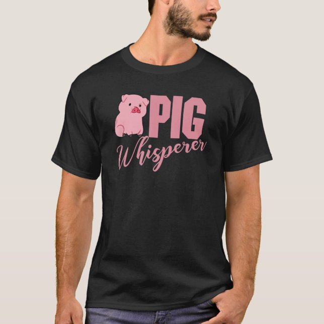Camiseta Pig Whisperer, Hog Lover, Cute Farmer, Funny Anima (Anverso)