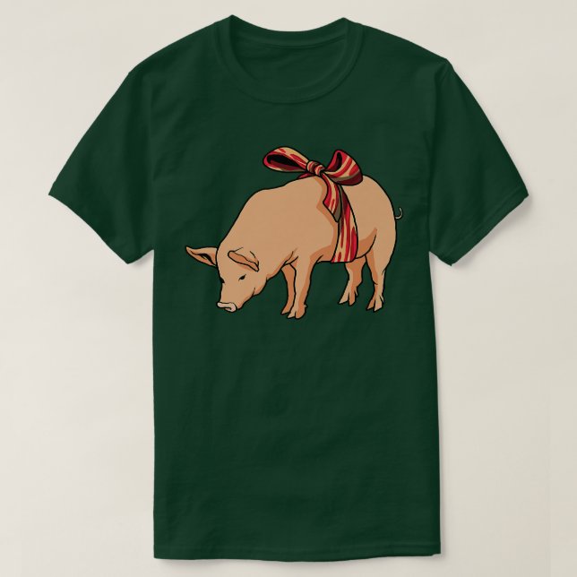 Camiseta Pig With A Bacon Bow - BBQ Barbecue Breakfast Baco (Diseño del anverso)