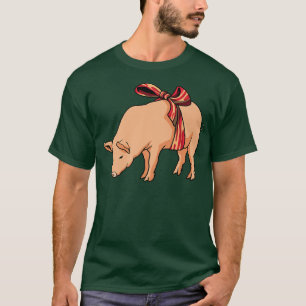 Camiseta Pig With A Bacon Bow - BBQ Barbecue Breakfast Baco