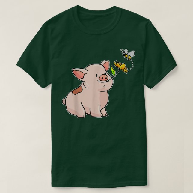 Camiseta Pig With A Sunflower And A Bee - Be Kind Kindness4 (Diseño del anverso)