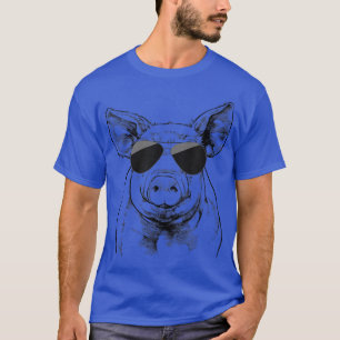 Camiseta Pig with Sunglasses Farm Animal