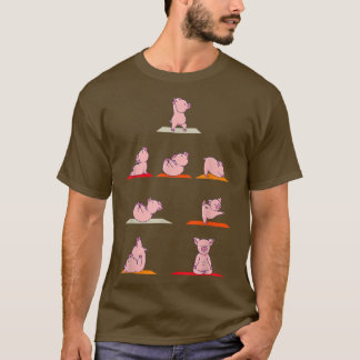 Camiseta Pig Yoga Poses Funny Streching Pigs Meditation 495