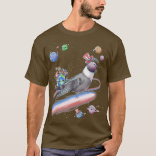 Camiseta Pigeon 4 De Julio Estados Unidos Fiesta Espacial D