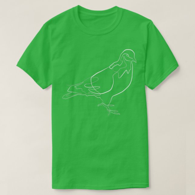 Camiseta Pigeon Bird con un plano de línea 4 (Diseño del anverso)