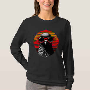 Camiseta Pigeon Bird gafas de sol Sunset Retro Estilo Vinta