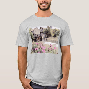 Camiseta Pigeon Forge Old Mill acuarela con flores
