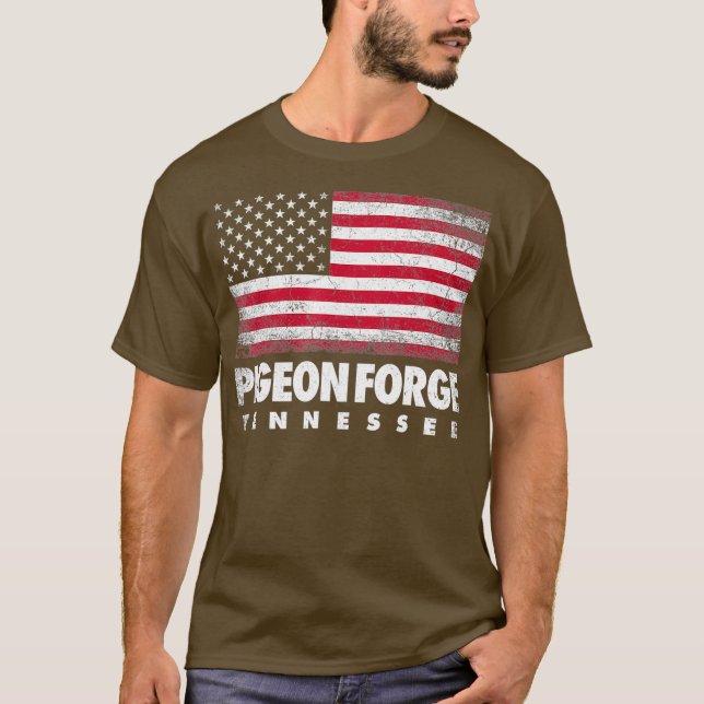Camiseta Pigeon Forge Tennessee 4 de julio Bandera American (Anverso)