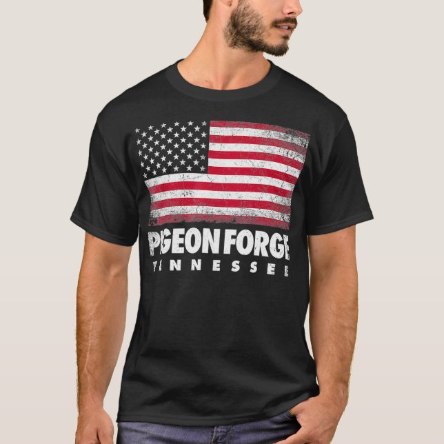 Camiseta Pigeon Forge Tennessee 4 de julio Bandera American (Anverso)
