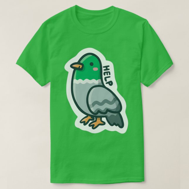 Camiseta Pigeon Help (Diseño del anverso)