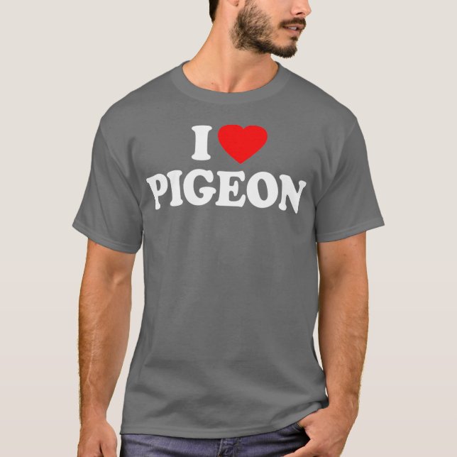 Camiseta Pigeon Love Heart Retro Gracioso Regalo (Anverso)