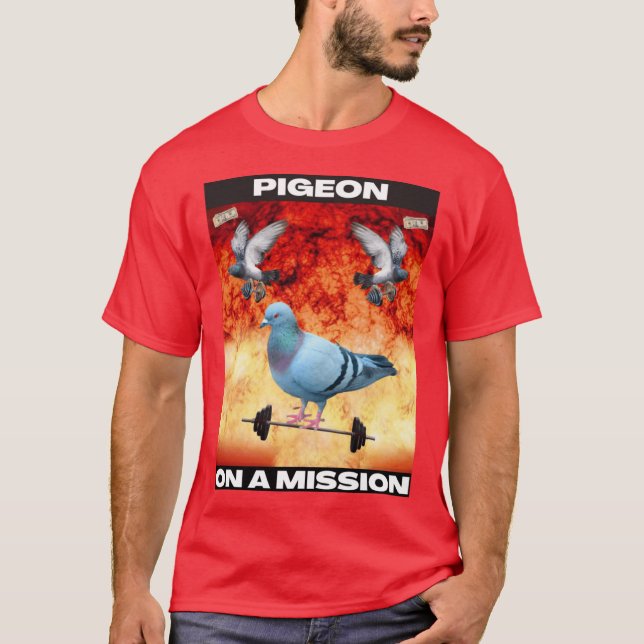 Camiseta Pigeon on a Mission funny (Anverso)