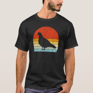 Camiseta Pigeon Vintage Sunset Retro Estilo Cuto Mascota