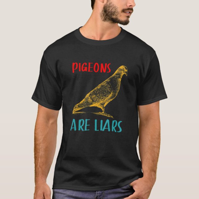 Camiseta Pigeons Are Liars Funny Retro Pigeon (Anverso)