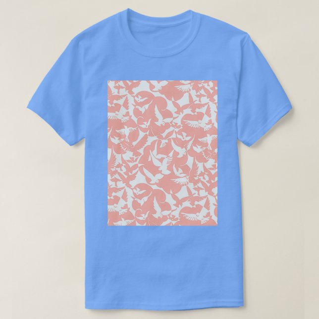 Camiseta Pigeons in white and peach (Diseño del anverso)