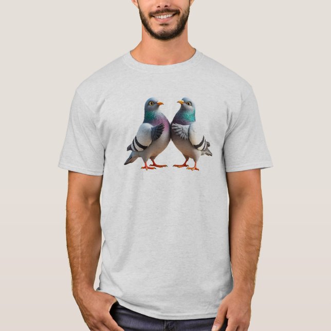 Camiseta Pigeons qui discutent de tout et de rien. (Anverso)