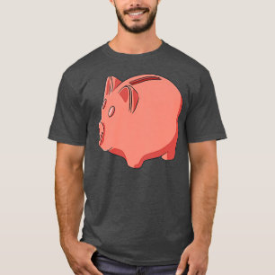 Camiseta Piggy Bank Artwork - Cute Pig Premium