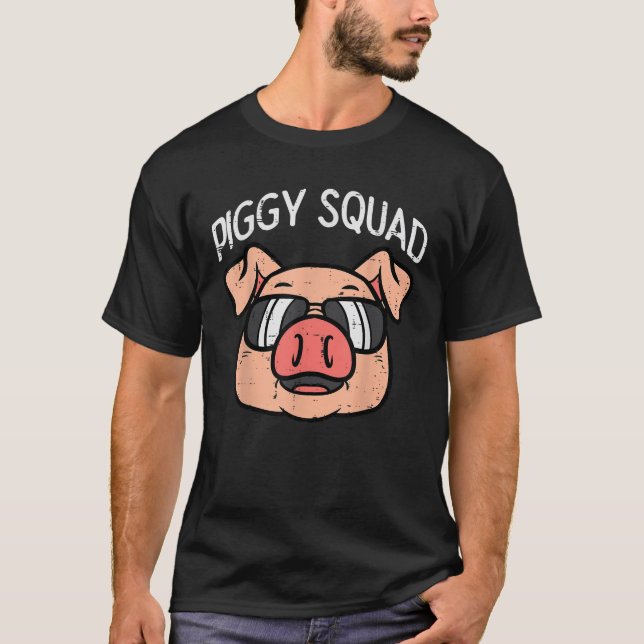 Camiseta Piggy Squad Gracioso Cerdo Agricultor Hog Farm Ani (Anverso)