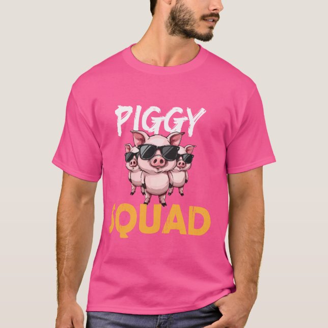 Camiseta Piggy Squad Pig Lover Gracioso Agricultor de Cumpl (Anverso)
