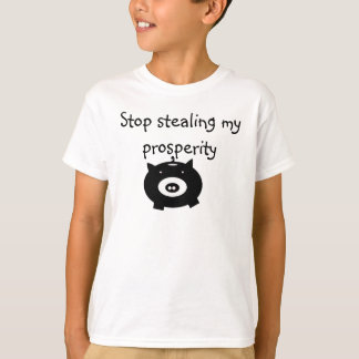 Camiseta piggybank, parada que roba mi prosperidad