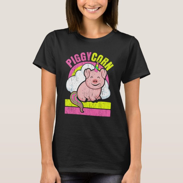 Camiseta Piggycorn Farm Animal Piggy Farmer Unicorn Pig (Anverso)