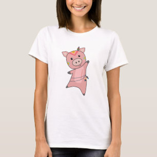 Camiseta Piggys de plumas de lechón de cerdos de la India