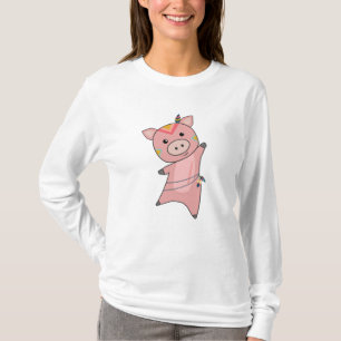 Camiseta Piggys de plumas de lechón de cerdos de la India