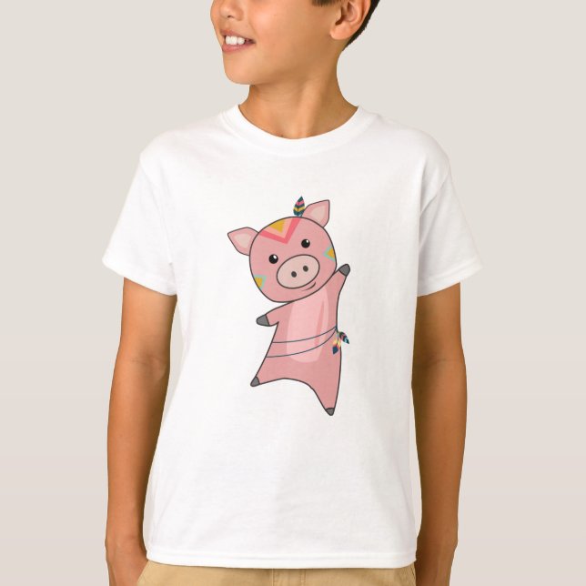 Camiseta Piggys de plumas de lechón de cerdos de la India (Anverso)