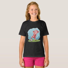 Camiseta Piglet in Christmas costume and soccer ball