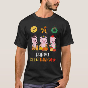 Camiseta Piglet Navidades de Cug Pig Halloween Feliz Hallot
