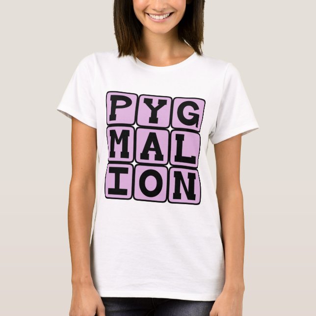 Camiseta Pigmalión, obra de Shaw (Anverso)