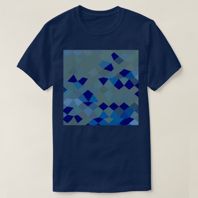 Camiseta Pigmento azul Resumen fondo de polígono bajo (Diseño del anverso)