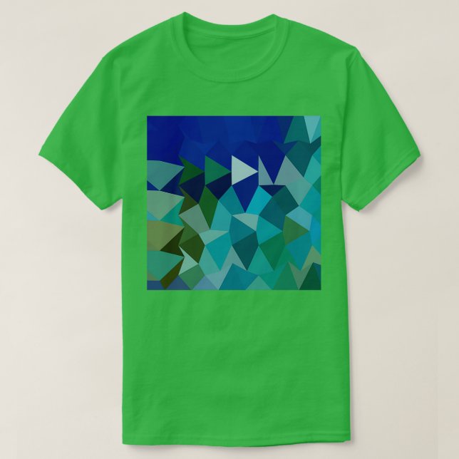 Camiseta Pigmento azul Resumen Fondo de polígono bajo 1 (Diseño del anverso)