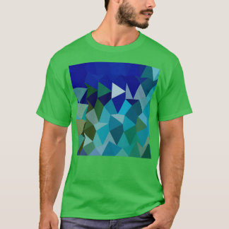 Camiseta Pigmento azul Resumen Fondo de polígono bajo 1