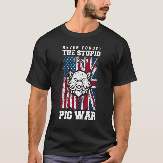 Camiseta Pigs Farmer nunca olvida la estúpida guerra de cer (Anverso)