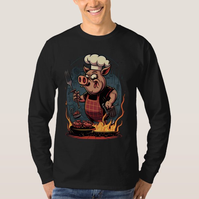 Camiseta Pig's Meat   Pig Grilling Steak (Anverso)