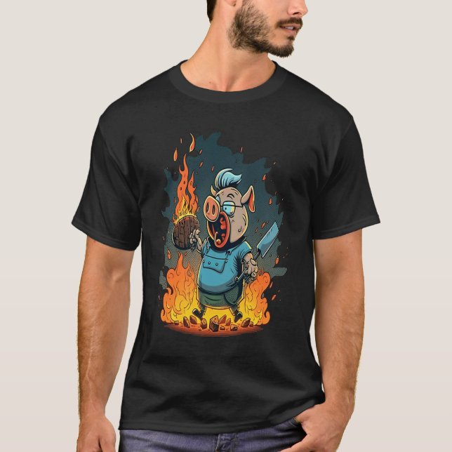 Camiseta Pig's Meat   Pig Grilling Steak  1 (Anverso)