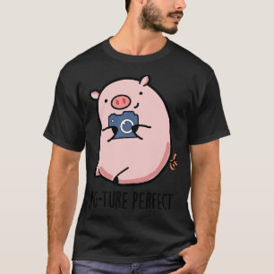Camiseta Pigtura Perfecta Fotografía Cuta Pun Cerdo