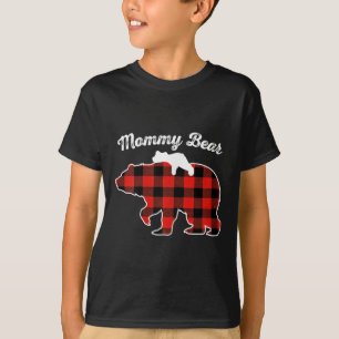 Camiseta Pijama a cuadros rojos de franela de Mamá Oso Fami