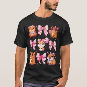 Camiseta Pijama con lazo coqueto adorable para capibara par