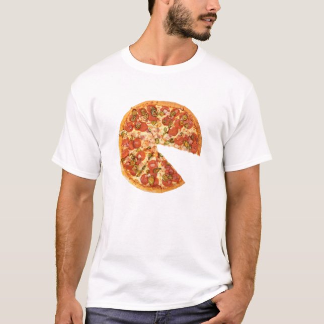 Camiseta Pijama de bebé con pizza a la que le falta una por (Anverso)