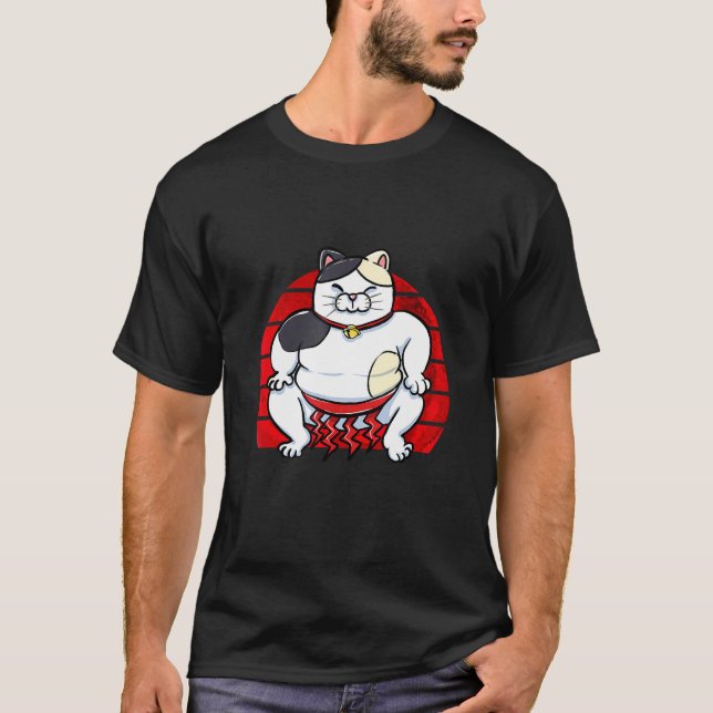 Camiseta Pijama de gato lindo de sumo (Anverso)