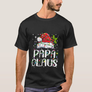 Camiseta Pijama de luces de Navidad de Papá Claus para fami