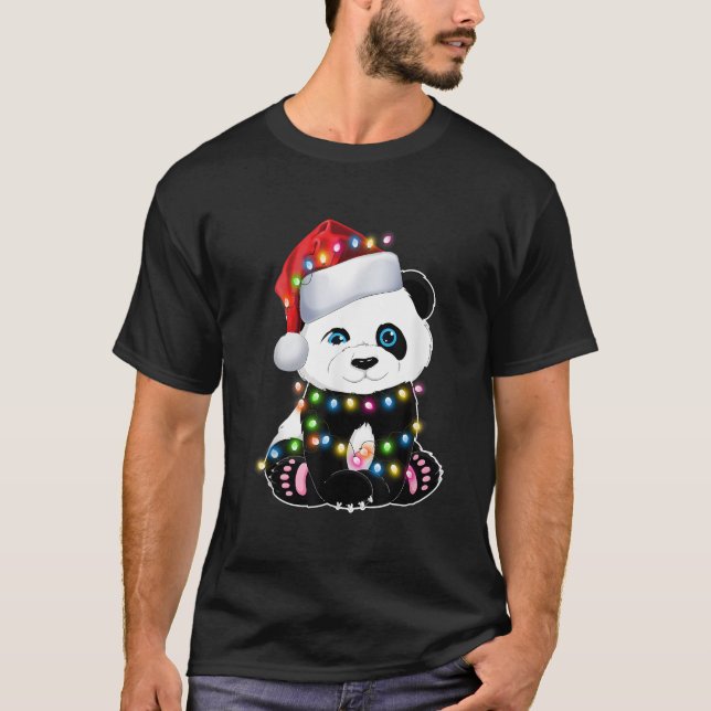 Camiseta Pijama de luces de Santa Panda para Ns (Anverso)