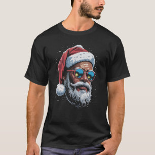Camiseta Pijama de Navidad afroamericano Xmas Afro Papá Noe