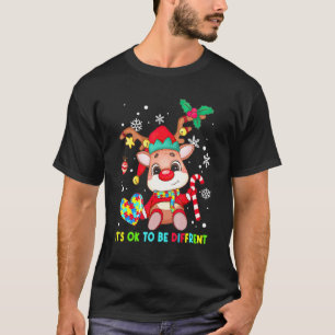 Camiseta Pijama de Navidad Conciencia del Autismo de Reno L
