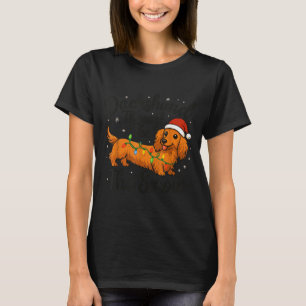 Camiseta Pijama de Navidad de Dachshund de pelo largo a tra