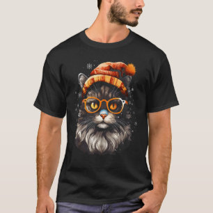 Camiseta Pijama de Navidad de Gato con Caparazón de Tortuga