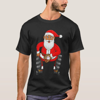 Camiseta Pijama de Navidad de Santa Jugador de Béisbol Béis