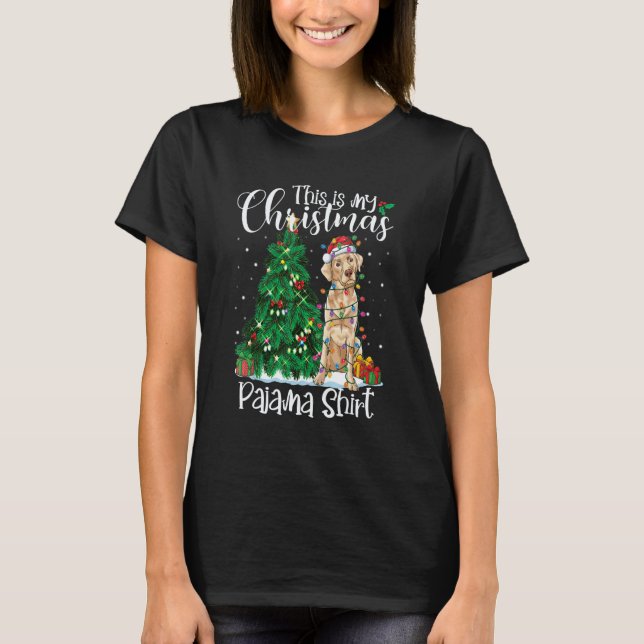 Camiseta Pijama de perro labrador retriever de Navidad Lab  (Anverso)